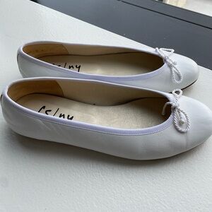 Italian leather white flats